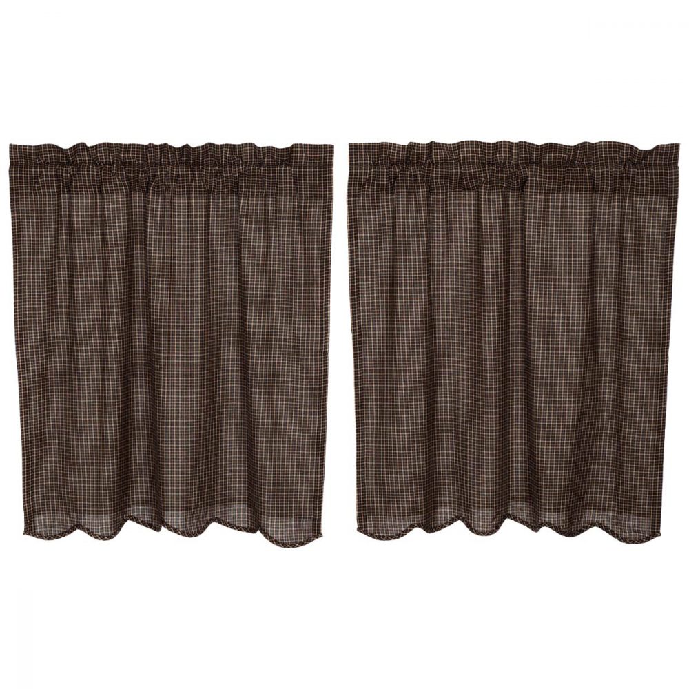 Kettle Grove Plaid Tier Scalloped Set of 2 L36xW36