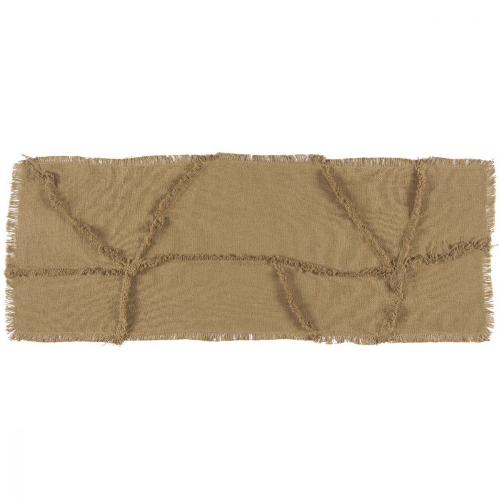 Burlap Natural Reverse Seam Patch Runner 13x36