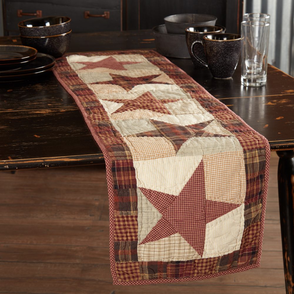 Abilene Star Quilted Runner 13x48