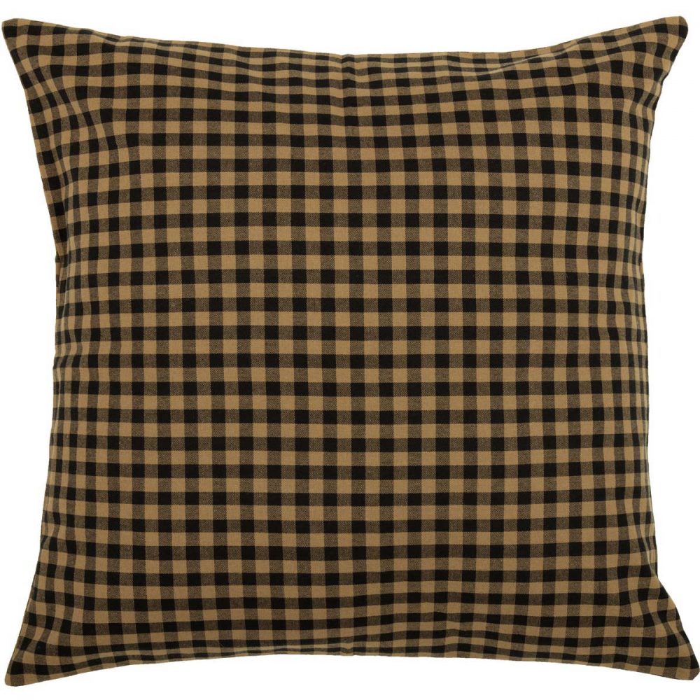 Black Check Fabric Euro Sham 26x26