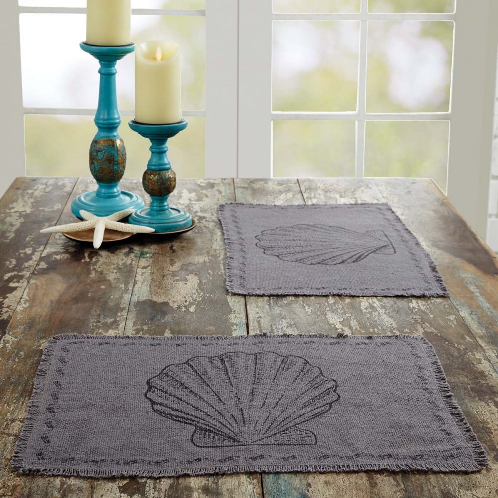 Sandy Grey Burlap Placemat Set of 6 12x18