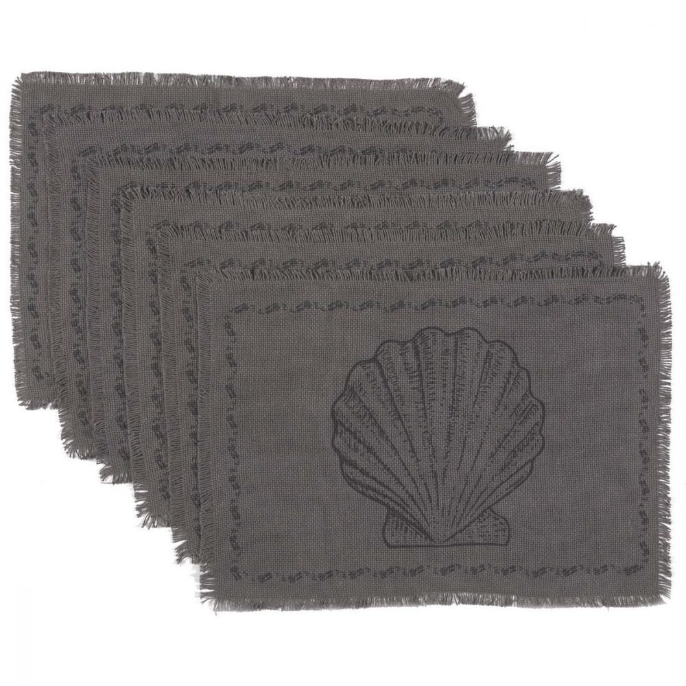 Sandy Grey Burlap Placemat Set of 6 12x18