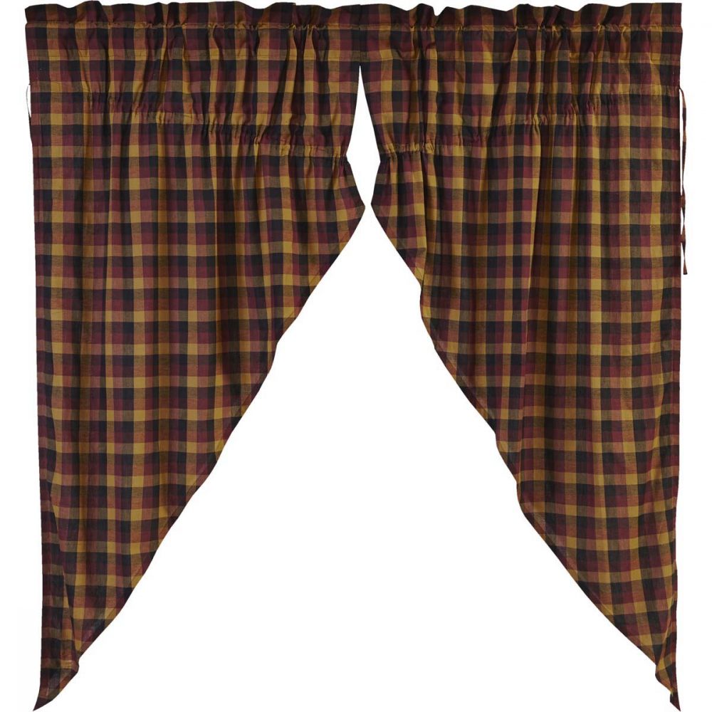 Heritage Farms Primitive Check Prairie Short Panel Set of 2 63x36x18