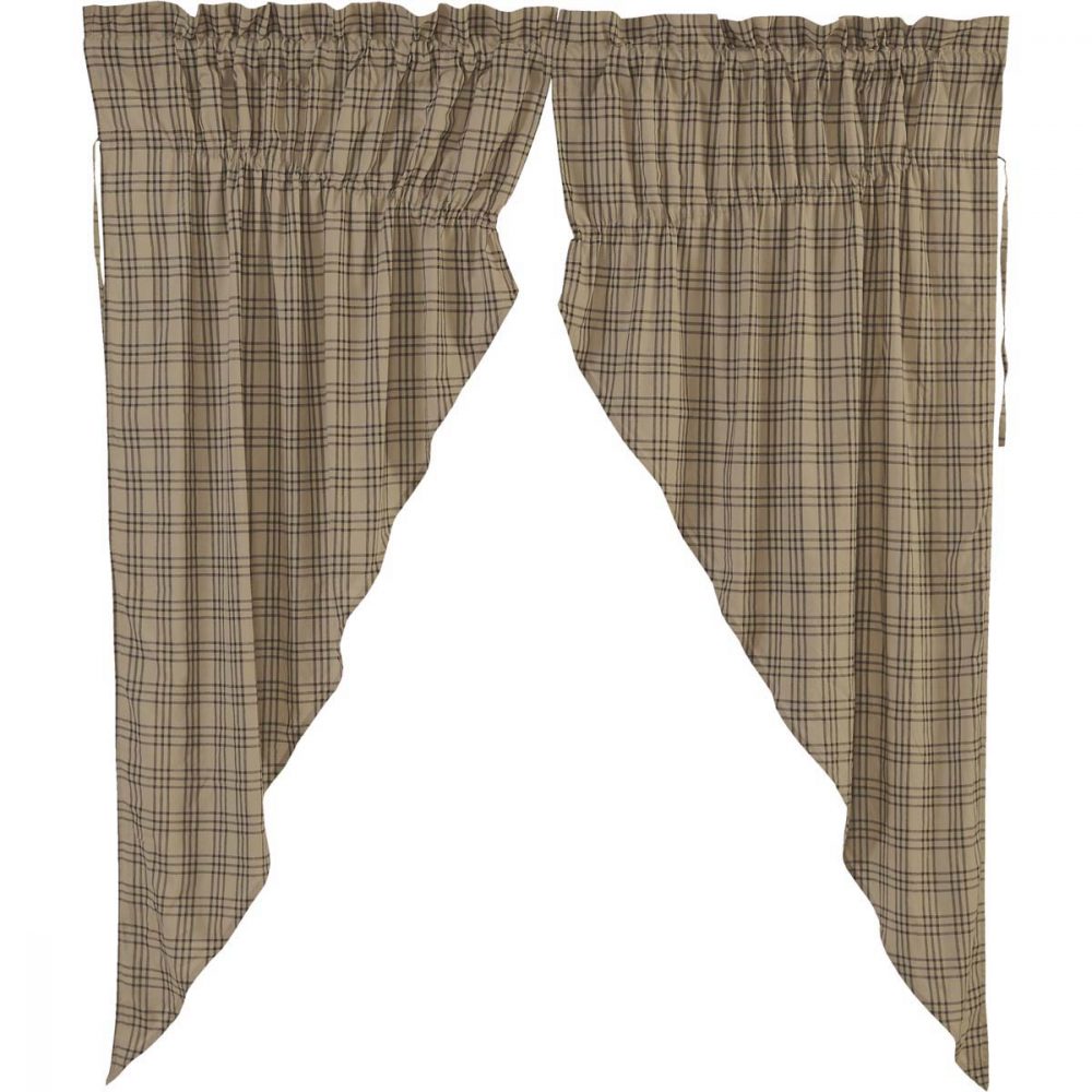 Sawyer Mill Charcoal Plaid Prairie Short Panel Set of 2 63x36x18