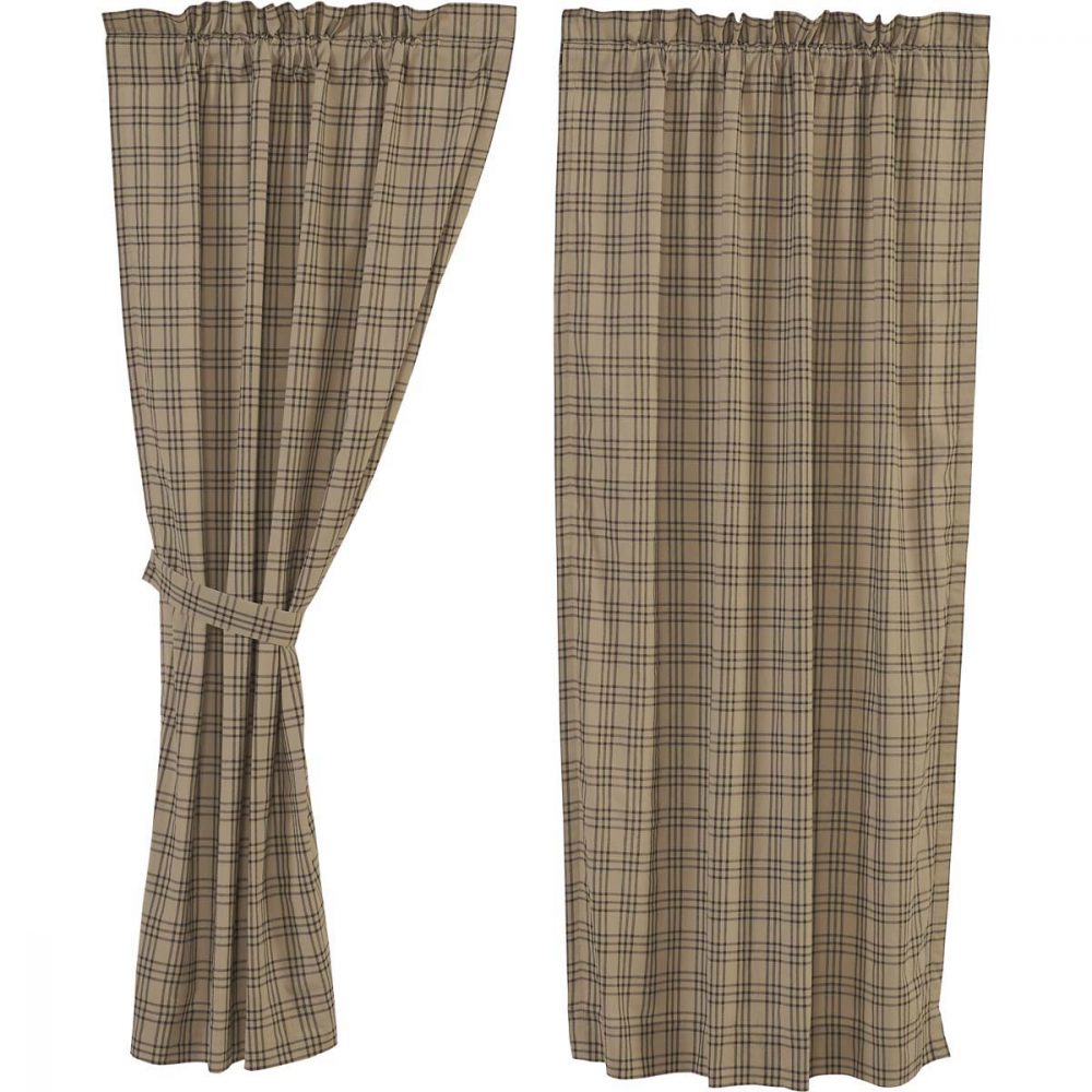 Sawyer Mill Charcoal Plaid Short Panel Set of 2 63x36