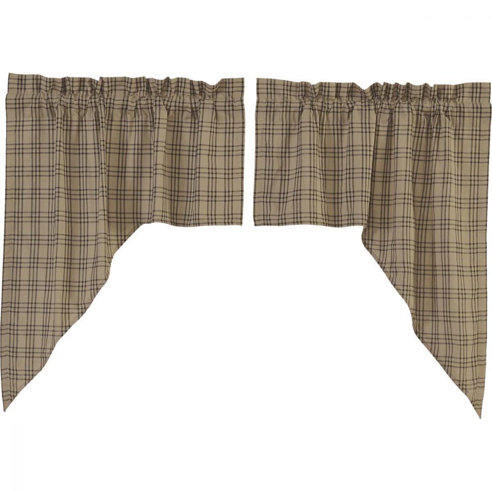 Sawyer Mill Charcoal Plaid Swag Set of 2 36x36x16