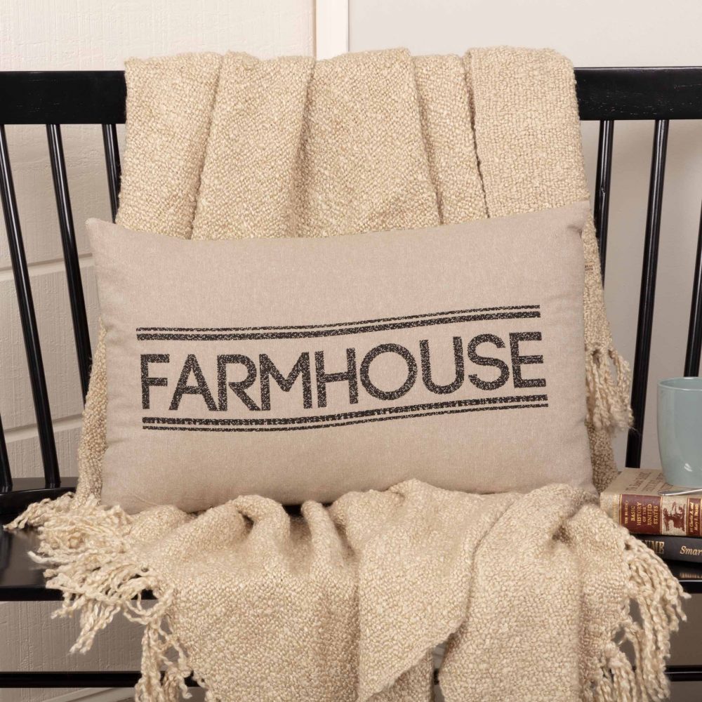 Sawyer Mill Charcoal Farmhouse Pillow 14x22