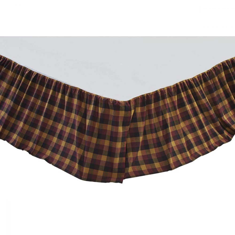 Heritage Farms Primitive Check King Bed Skirt 78x80x16