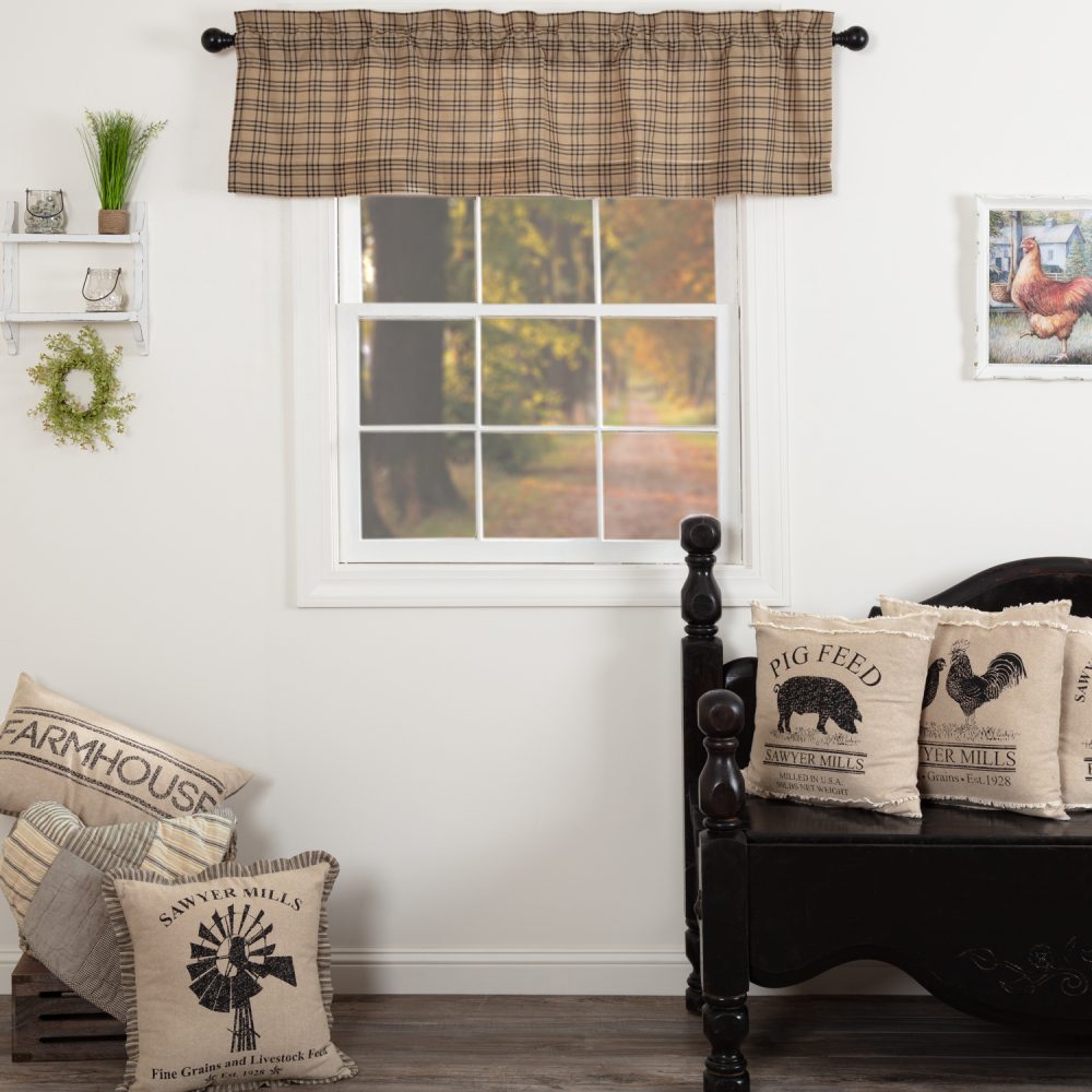 Sawyer Mill Charcoal Plaid Valance 16x60