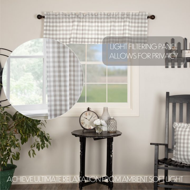 Annie Buffalo Grey Check Valance 16x60