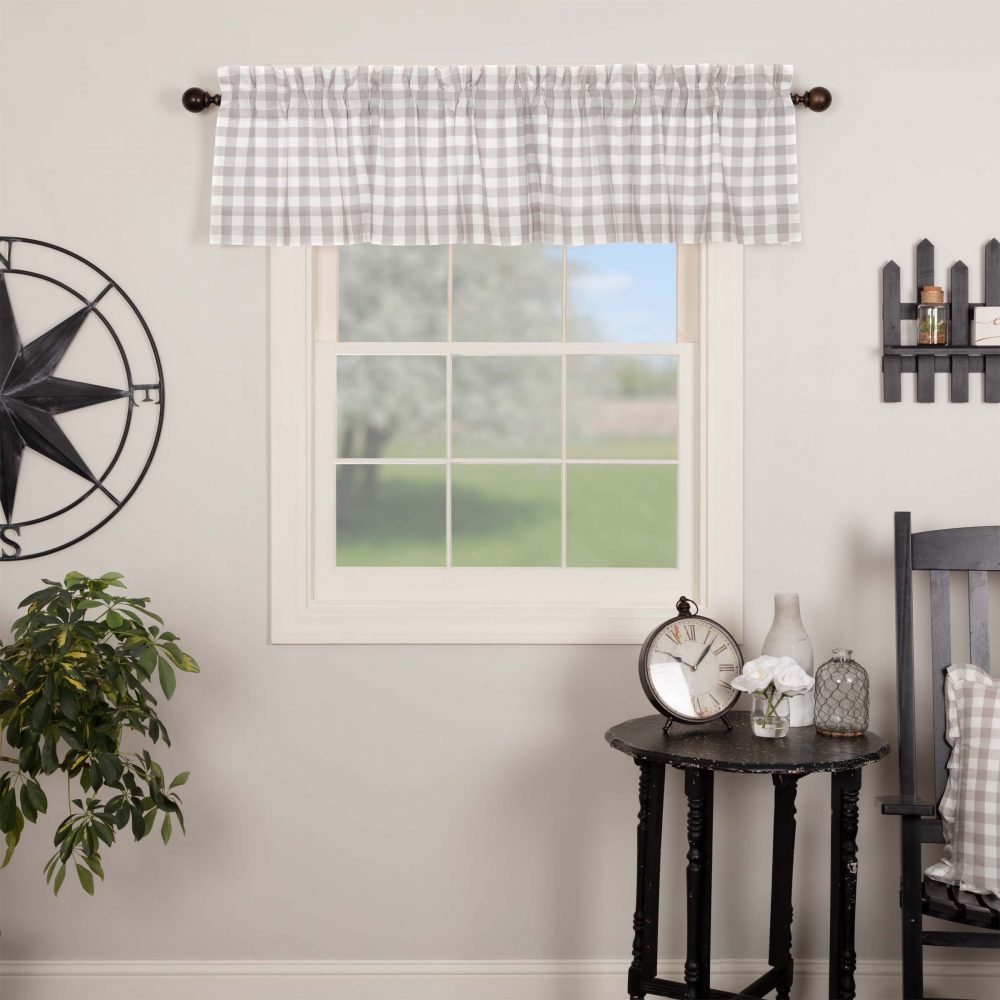 Annie Buffalo Grey Check Valance 16x72