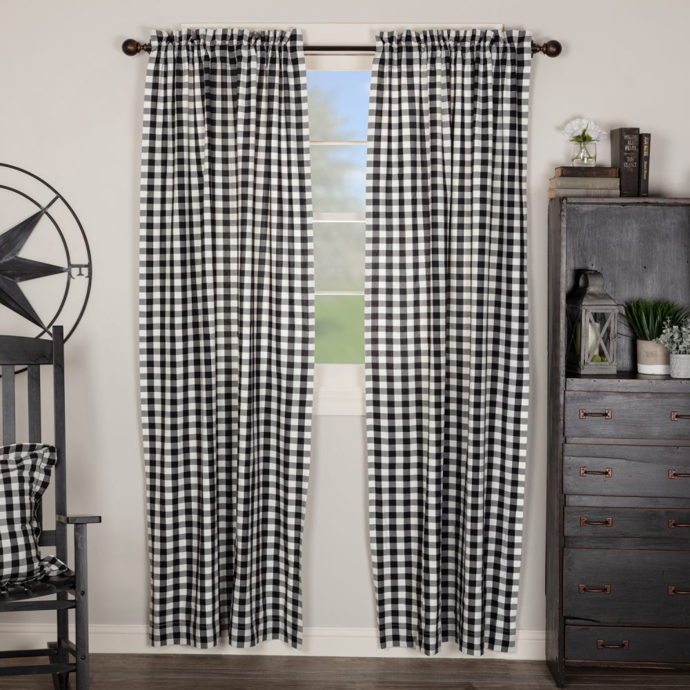 Annie Buffalo Black Check Panel Set of 2 84x40