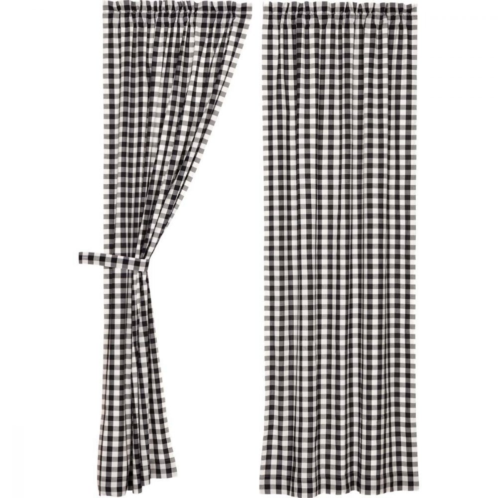 Annie Buffalo Black Check Panel Set of 2 84x40