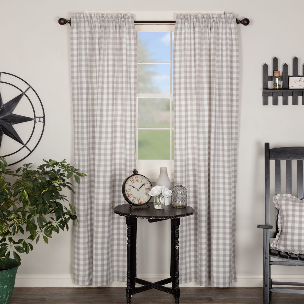 Annie Buffalo Grey Check Panel Set of 2 84x40