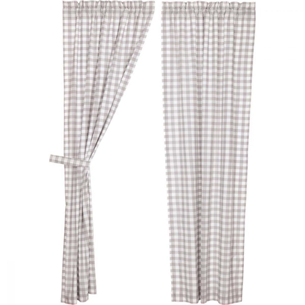 Annie Buffalo Grey Check Panel Set of 2 84x40