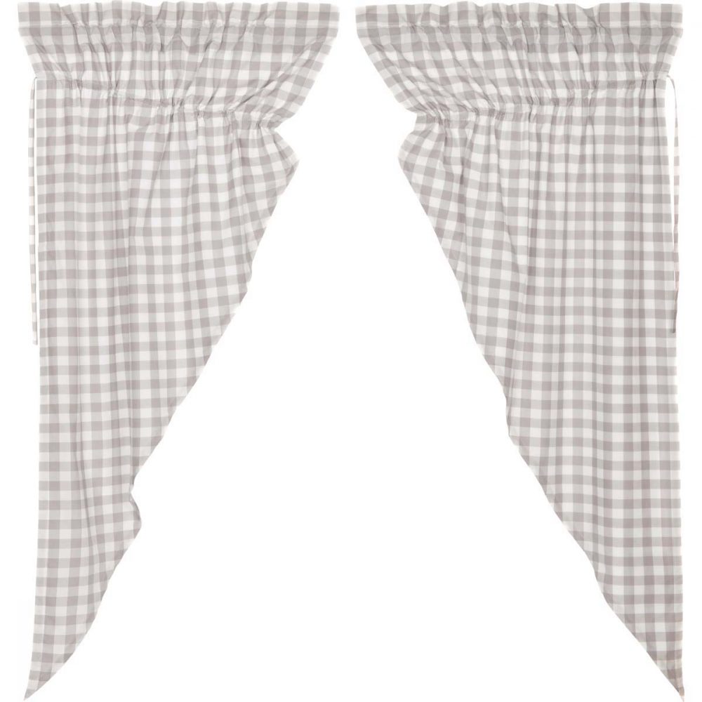 Annie Buffalo Grey Check Prairie Short Panel Set of 2 63x36x18