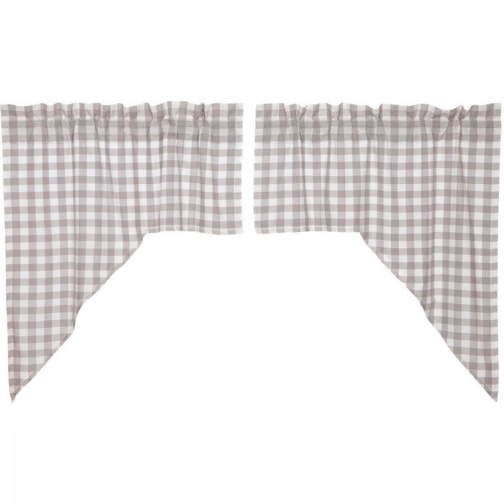 Annie Buffalo Grey Check Swag Set of 2 36x36x16