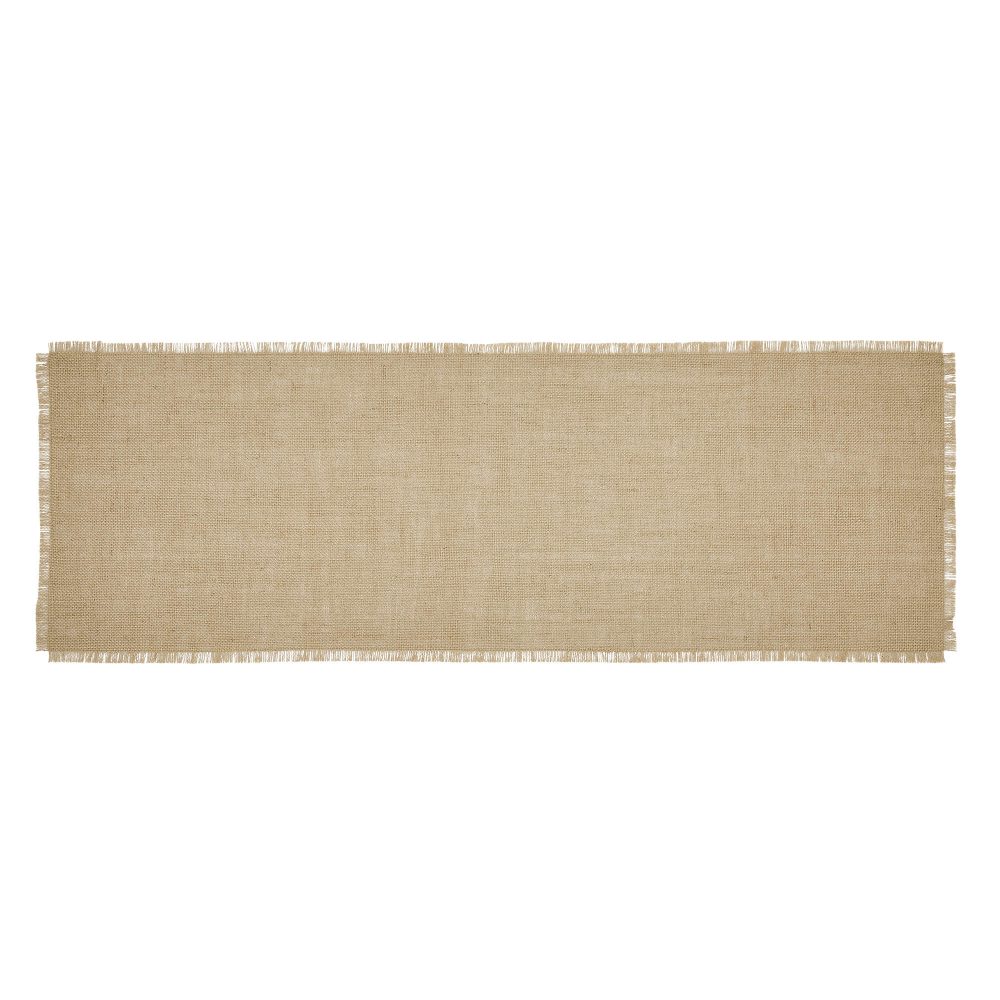 Greetings Jute Burlap Tan Runner 12x36