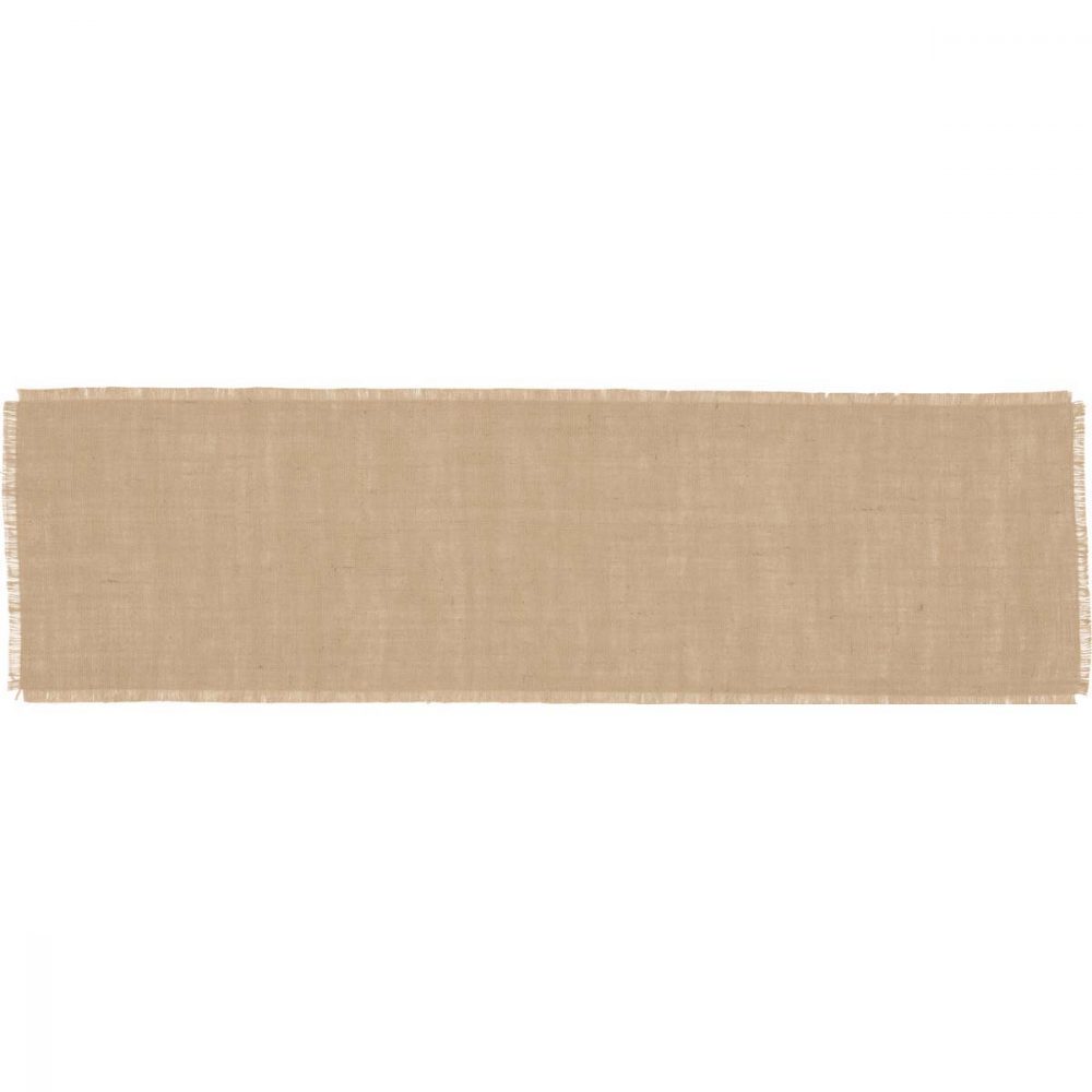 Greetings Jute Burlap Tan Runner 12x48