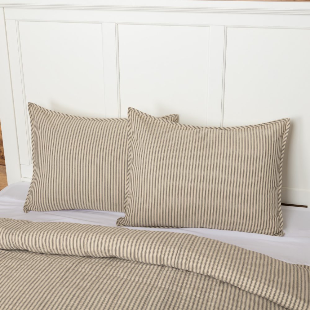 Sawyer Mill Charcoal Ticking Stripe Standard Sham 21x27