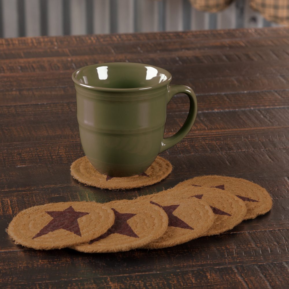 Heritage Farms Star Jute Coaster Set of 6