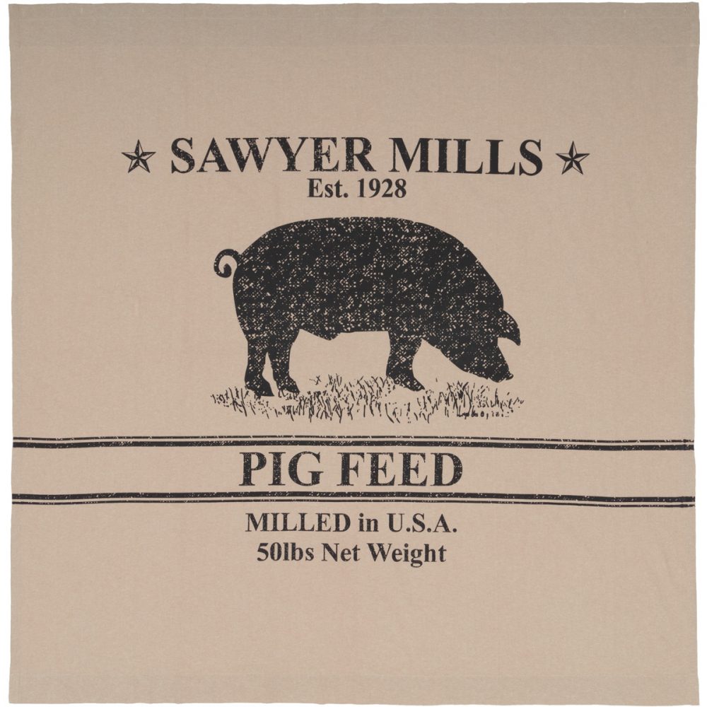 Sawyer Mill Charcoal Pig Shower Curtain 72x72