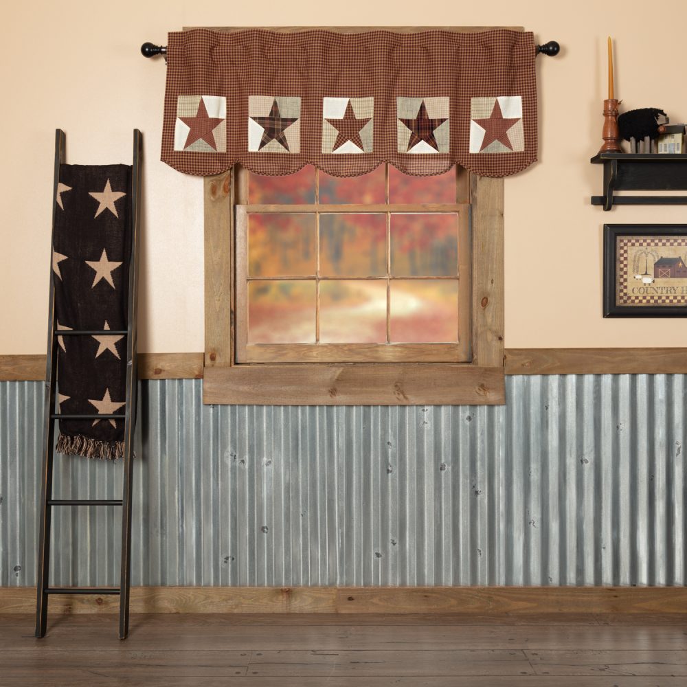 Abilene Patch Block and Star Valance 20x60