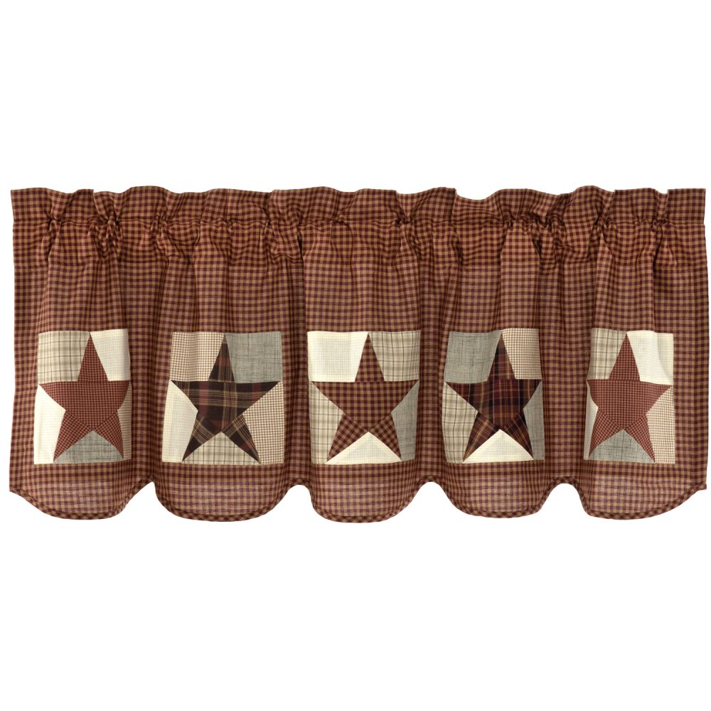 Abilene Patch Block and Star Valance 20x60