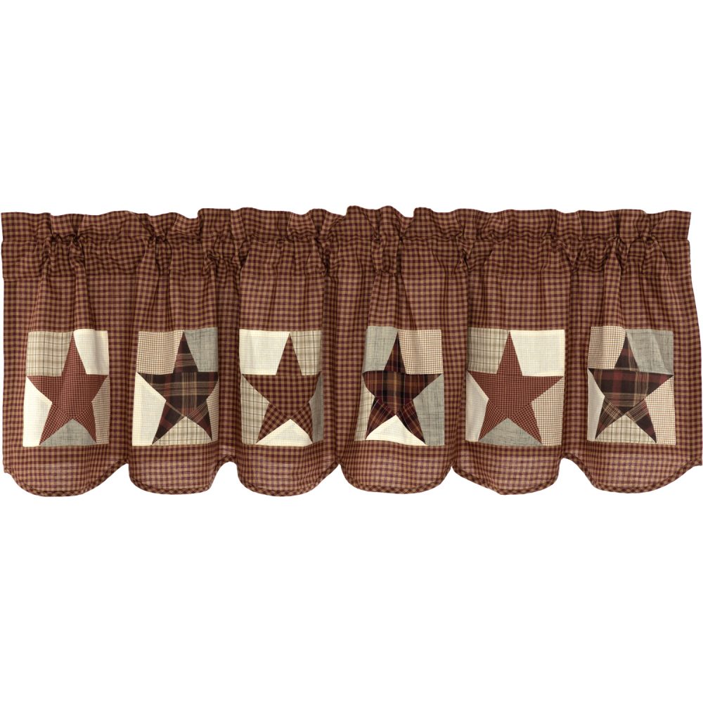 Abilene Patch Block and Star Valance 20x72