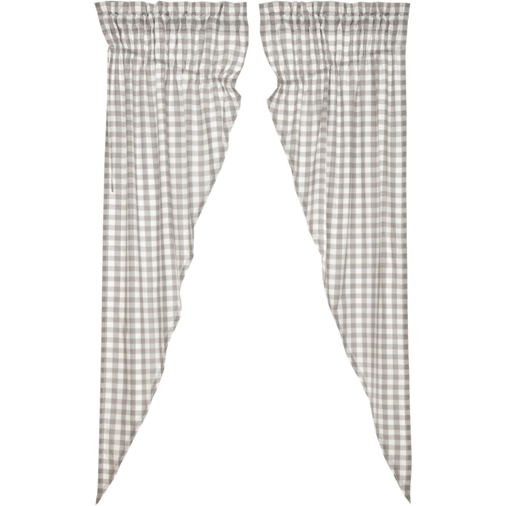 Annie Buffalo Grey Check Prairie Long Panel Set of 2 84x36x18