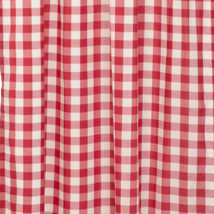 Annie Buffalo Red Check Ruffled Prairie Long Panel Set of 2 84x36x18