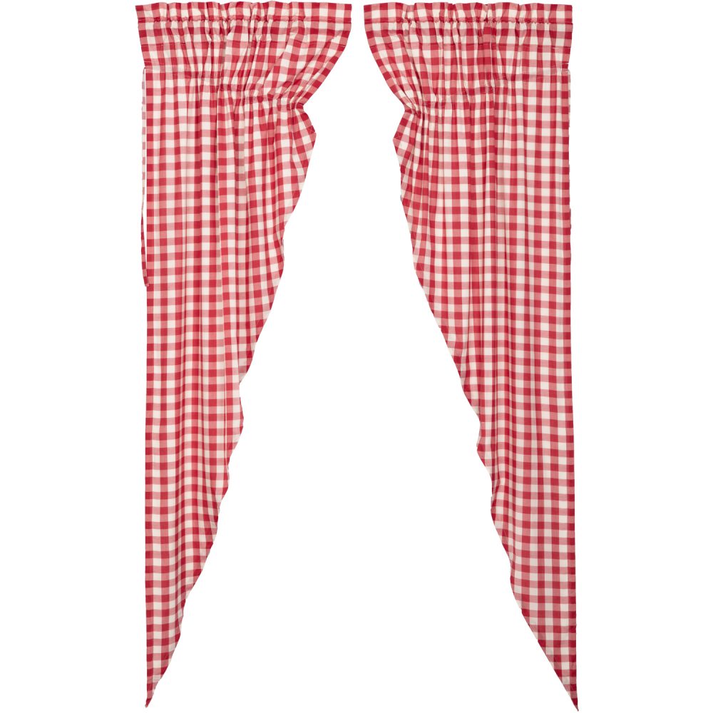 Annie Buffalo Red Check Prairie Long Panel Set of 2 84x36x18