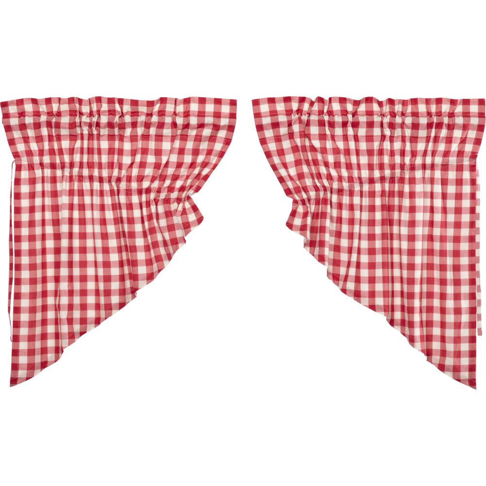 Annie Buffalo Red Check Prairie Swag Set of 2 36x36x18