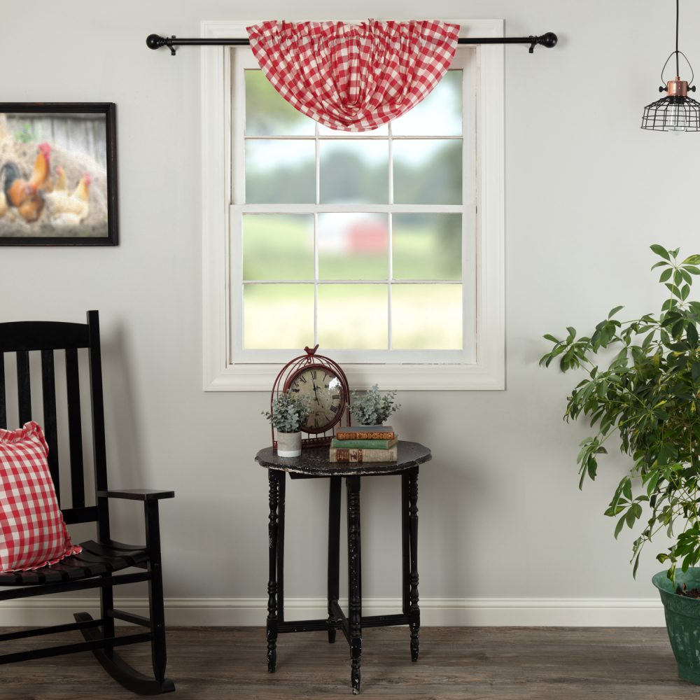 Annie Buffalo Red Check Balloon Valance 15x60