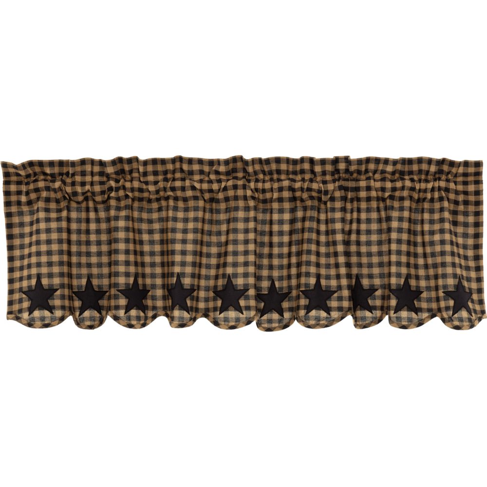 Black Star Scalloped Valance 16x60