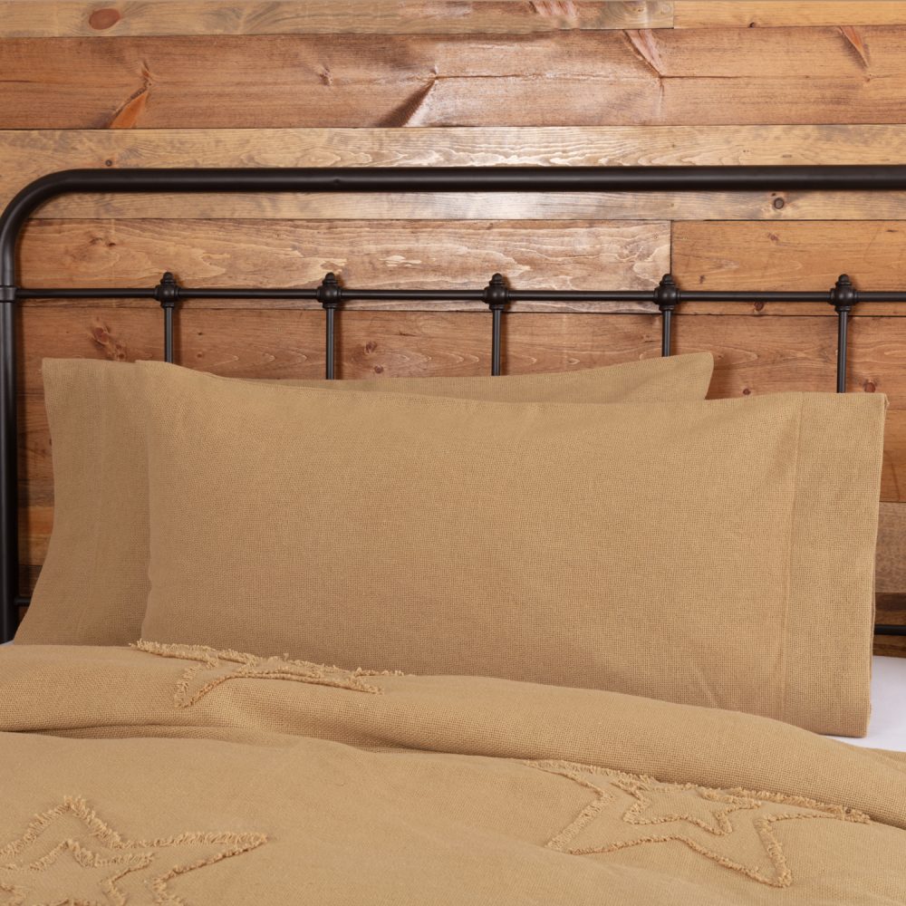 Burlap Natural King Pillow Case Set of 2 21x40