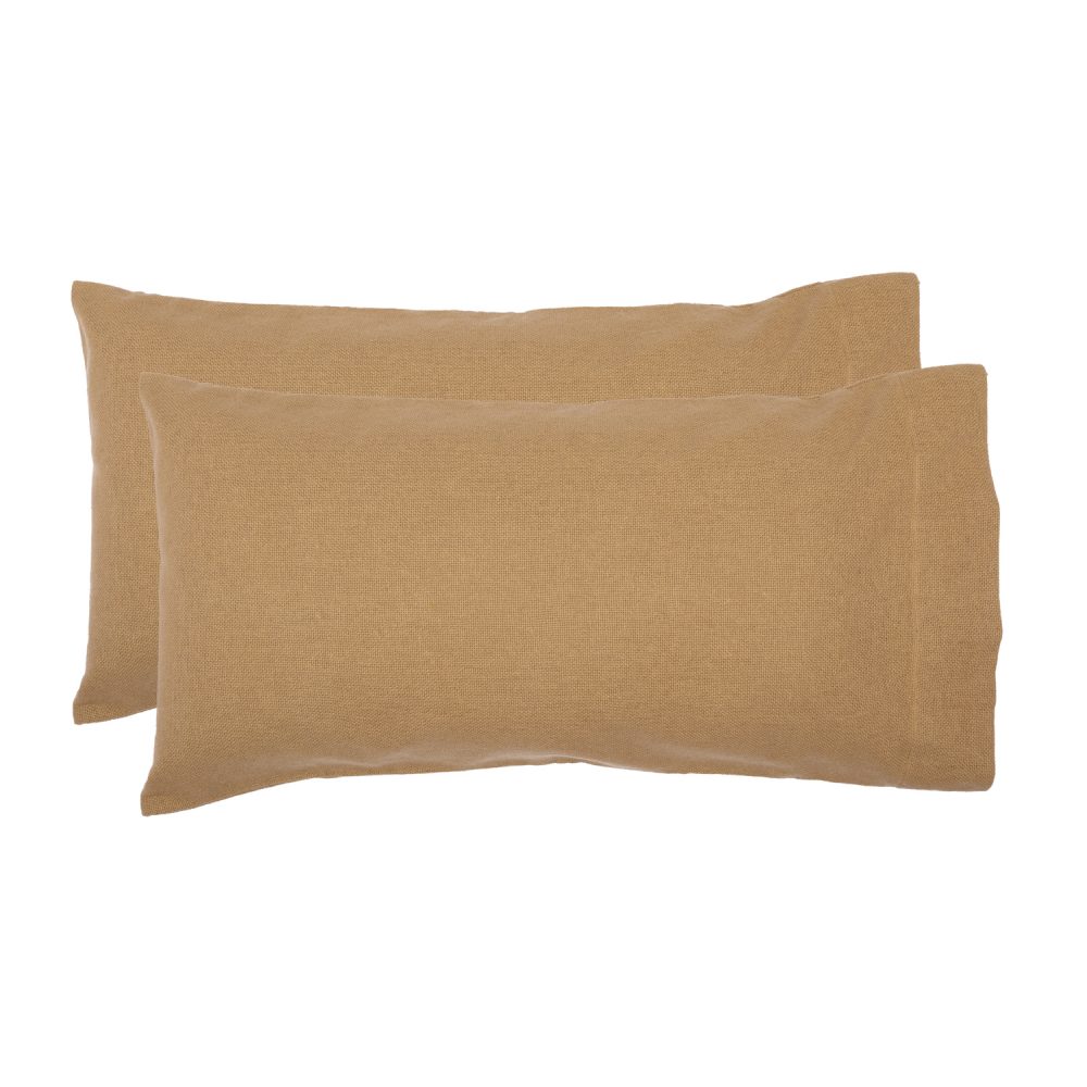 Burlap Natural King Pillow Case Set of 2 21x40