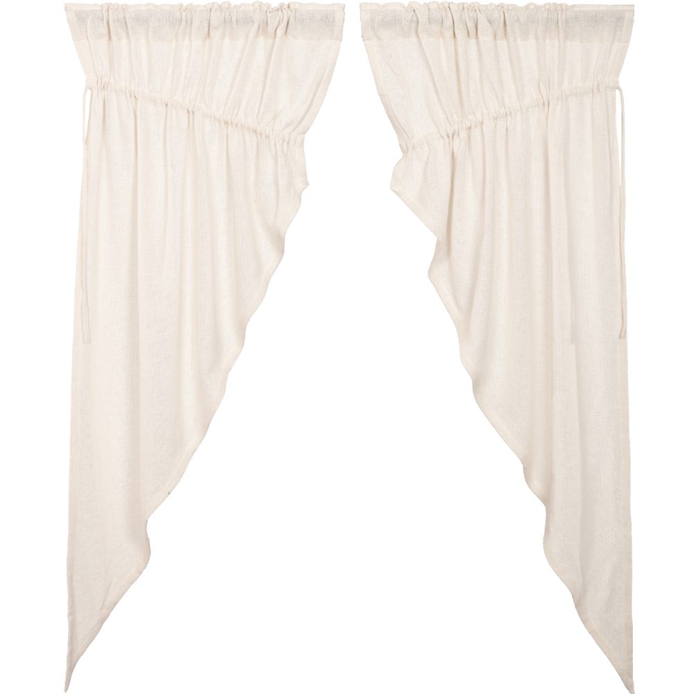 Burlap Antique White Prairie Short Panel Set of 2 63x36x18