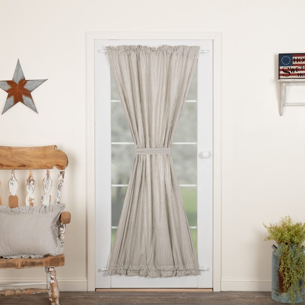 Hatteras Seersucker Blue Ticking Stripe Door Panel 72x40