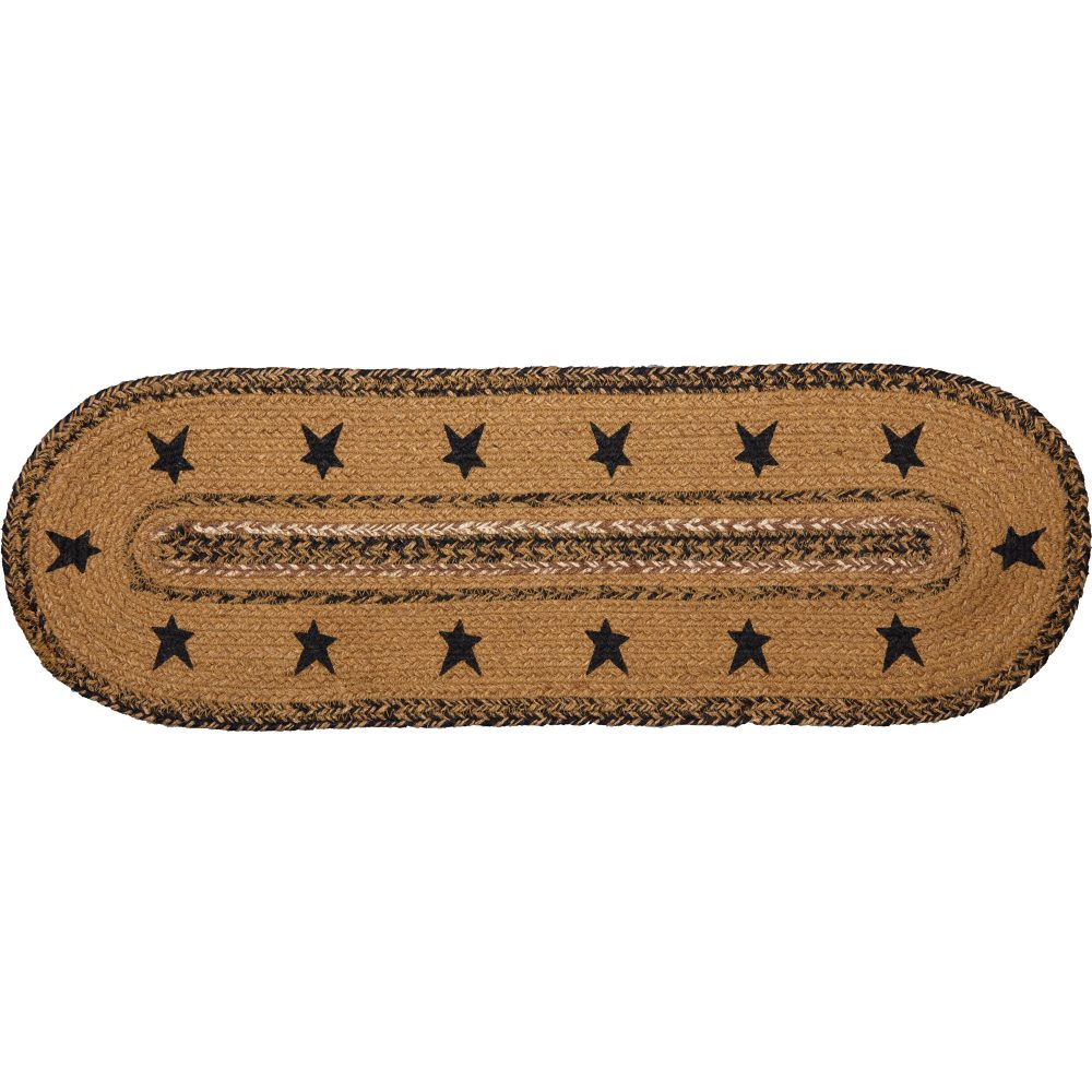 Kettle Grove Jute Stair Tread Stencil Stars Border Oval Latex 8.5x27