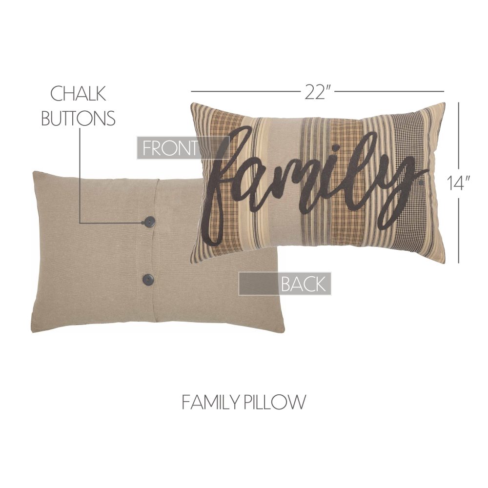 Sawyer Mill Charcoal Family Pillow 14x22