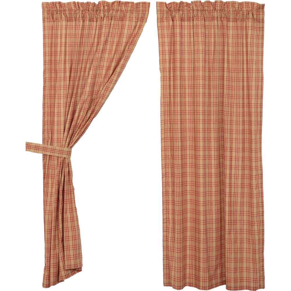 Sawyer Mill Red Plaid Short Panel Set of 2 63x36