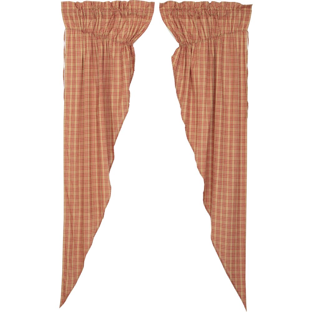 Sawyer Mill Red Plaid Prairie Long Panel Set of 2 84x36x18