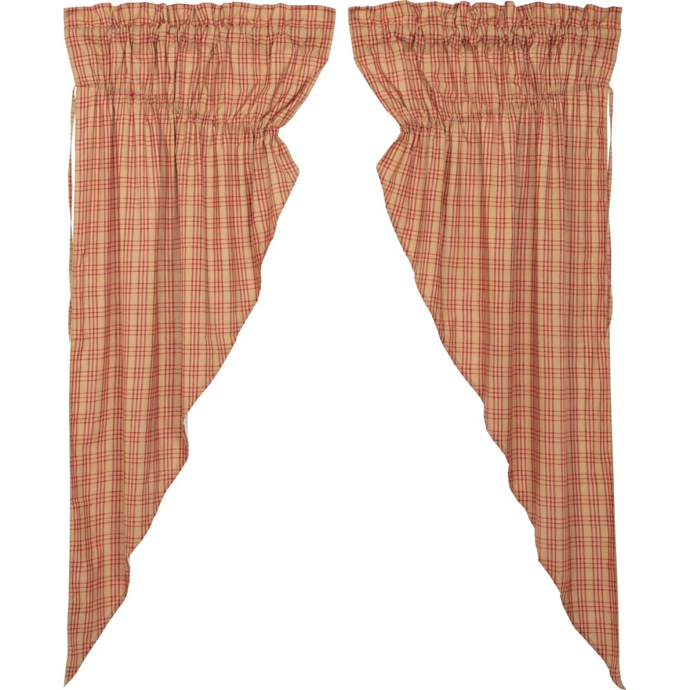 Sawyer Mill Red Plaid Prairie Short Panel Set of 2 63x36x18