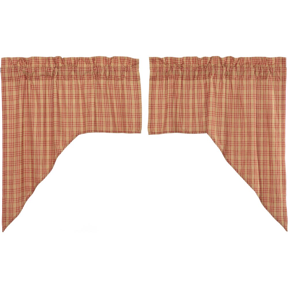 Sawyer Mill Red Plaid Swag Set of 2 36x36x16