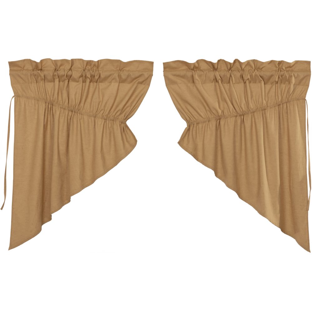 Simple Life Flax Khaki Prairie Swag Set of 2 36x36x18