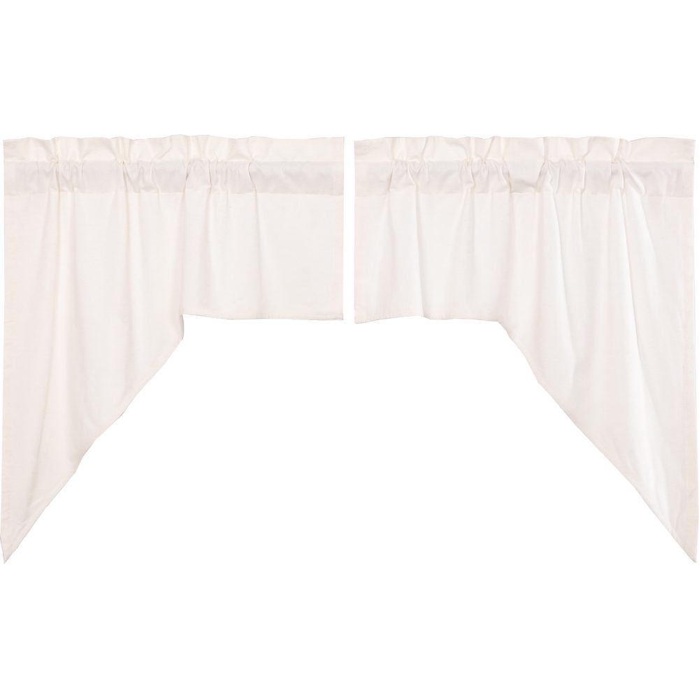 Simple Life Flax Antique White Swag Set of 2 36x36x16