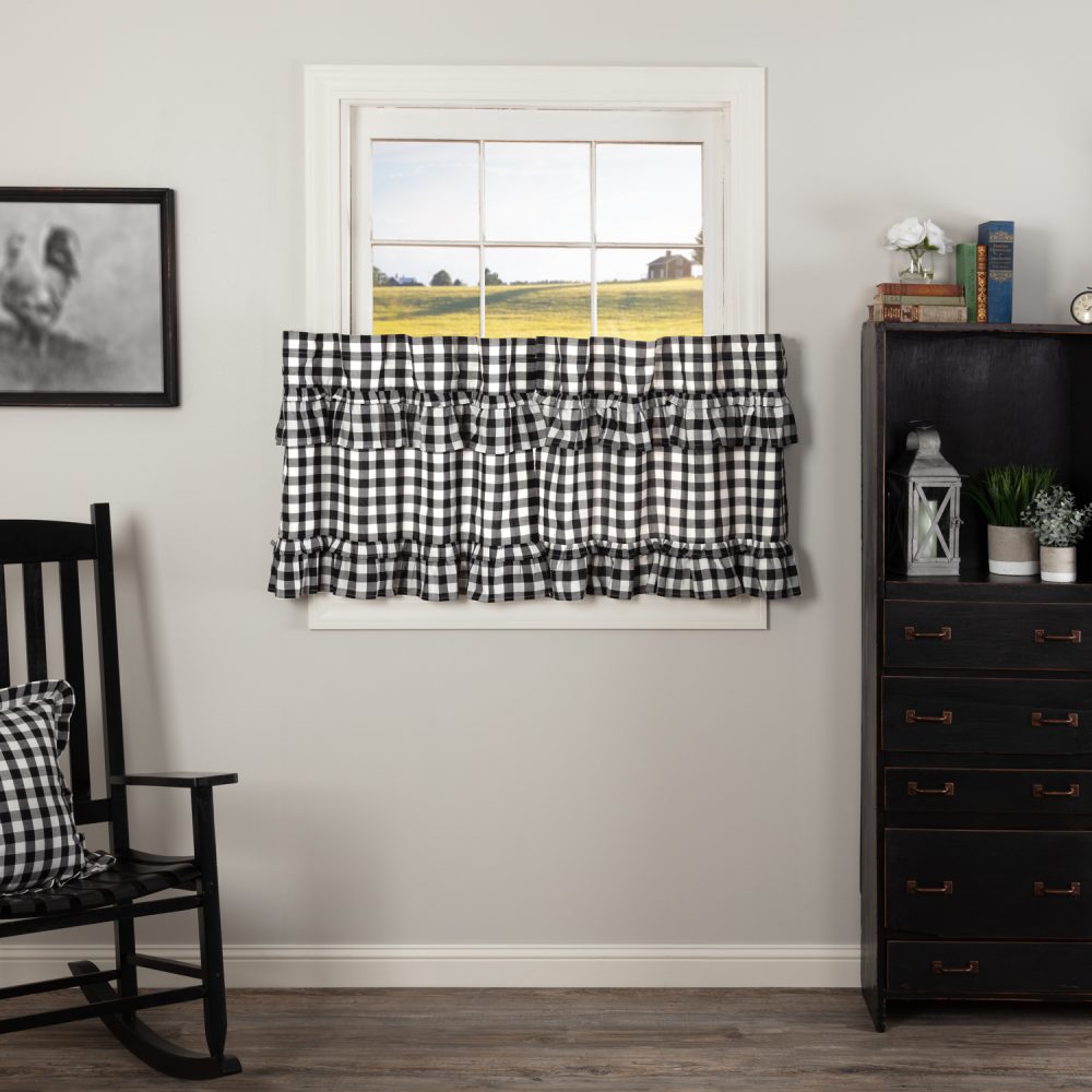 Annie Buffalo Black Check Ruffled Tier Set of 2 L24xW36