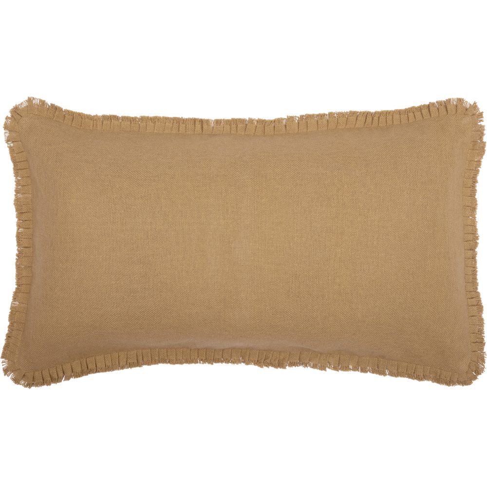 Burlap Natural King Sham w/ Fringed Ruffle 21x37