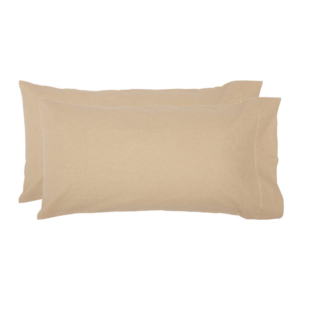 Burlap Vintage King Pillow Case Set of 2 21x40